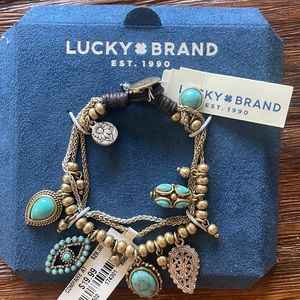 Lucky Brand vintage turquoise and gold bracelet